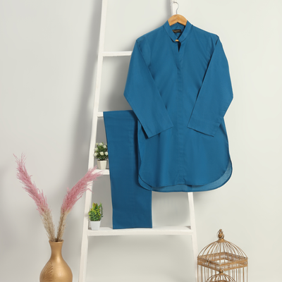 Emerald Ease Solid Suit Dark Green 2-Piece Summer Set for Women