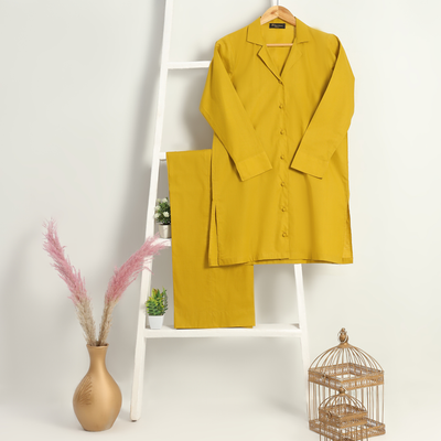 Navy Blue Summer Solid Suit 2 Piece for Women