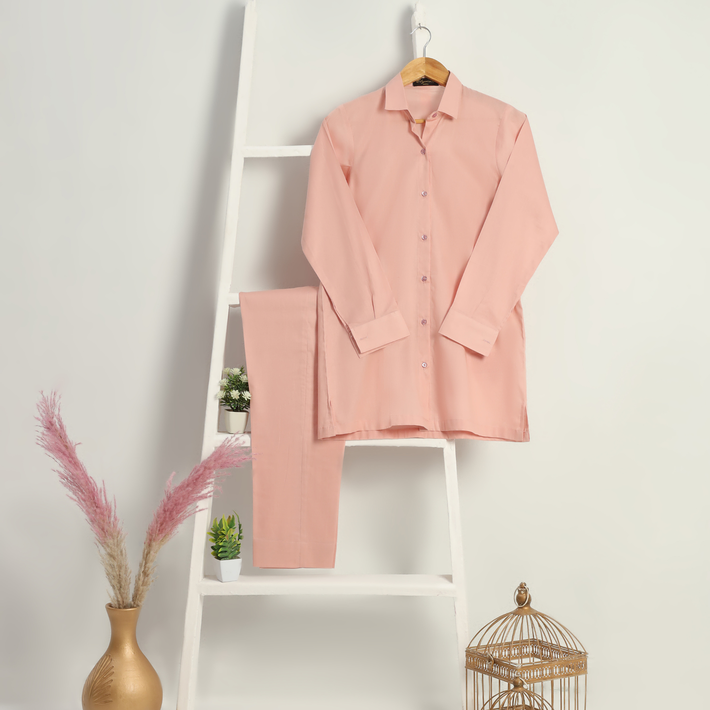 Navy Blue Summer Solid Suit 2 Piece for Women