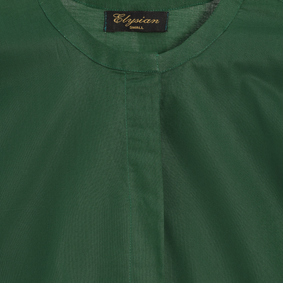 Emerald Ease Solid Suit Dark Green 2-Piece Summer Set for Women