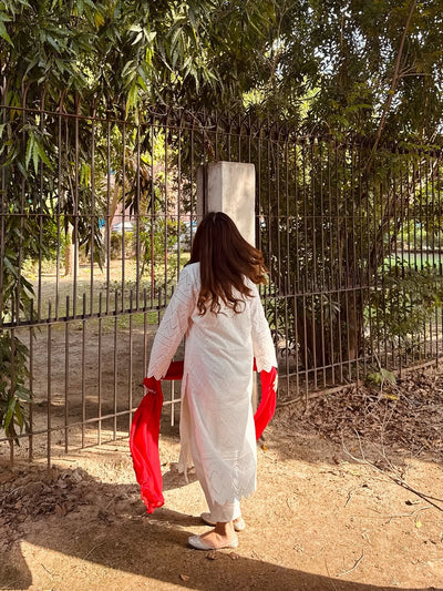 White Whisper Chikankari Suit Luxury Handcrafted 3 Piece for Effortless Elegance