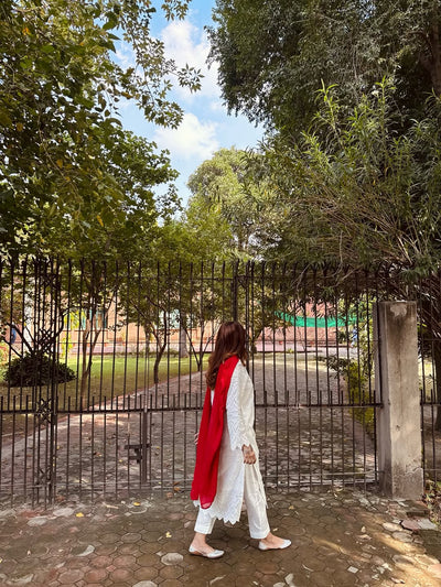 White Whisper Chikankari Suit Luxury Handcrafted 3 Piece for Effortless Elegance