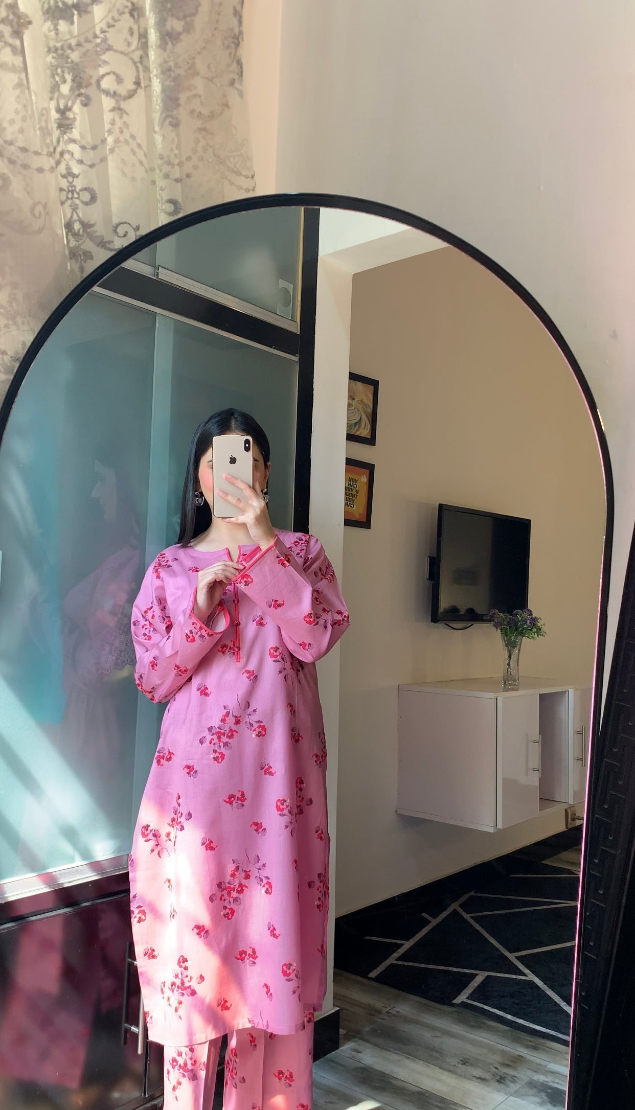 Blush Aura Co-Ord Set Stylish Dark Pink Floral 2-Piece Suit for Women