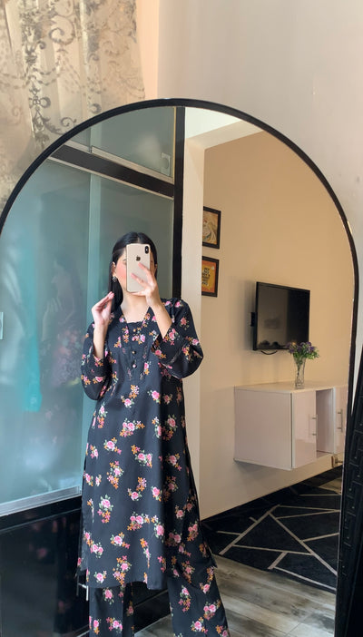 Soft Blush Co-Ord Set Pastel Pink 2-Piece Floral Suit for Women