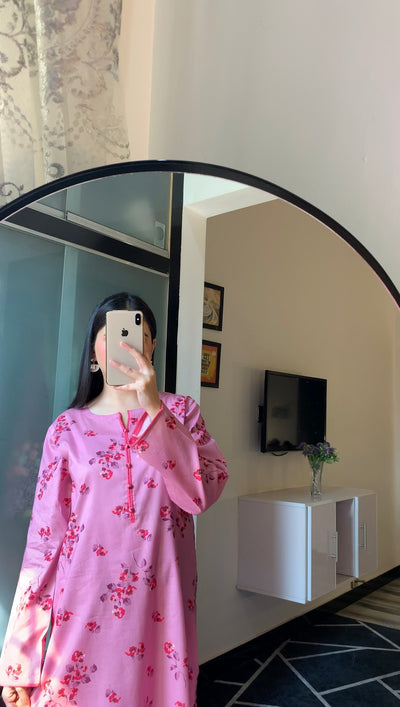 Blush Aura Co-Ord Set Stylish Dark Pink Floral 2-Piece Suit for Women