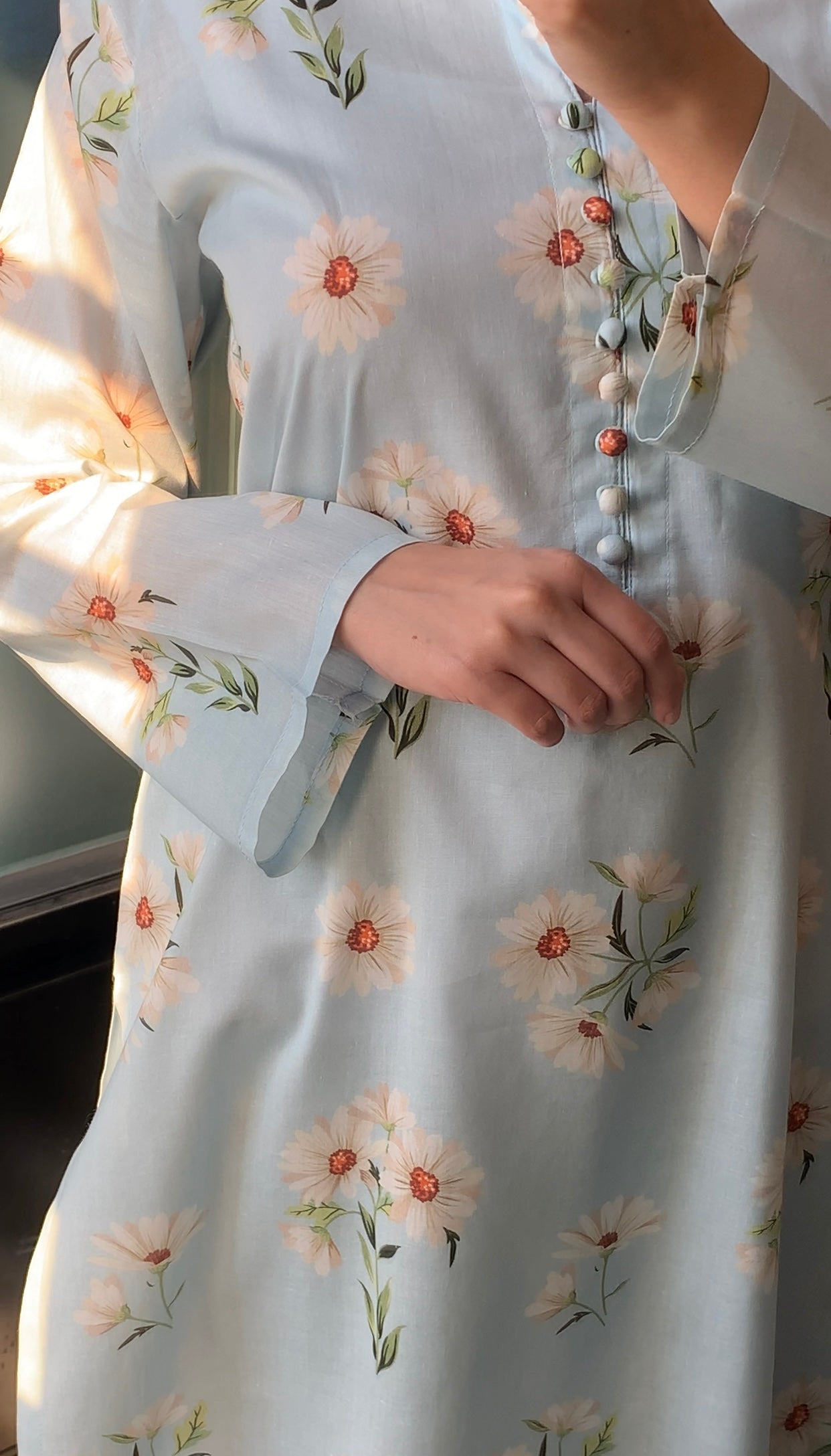 Sunflower Glow Lawn Suit Gray Shalwar Kameez with Sunflower Print for Women