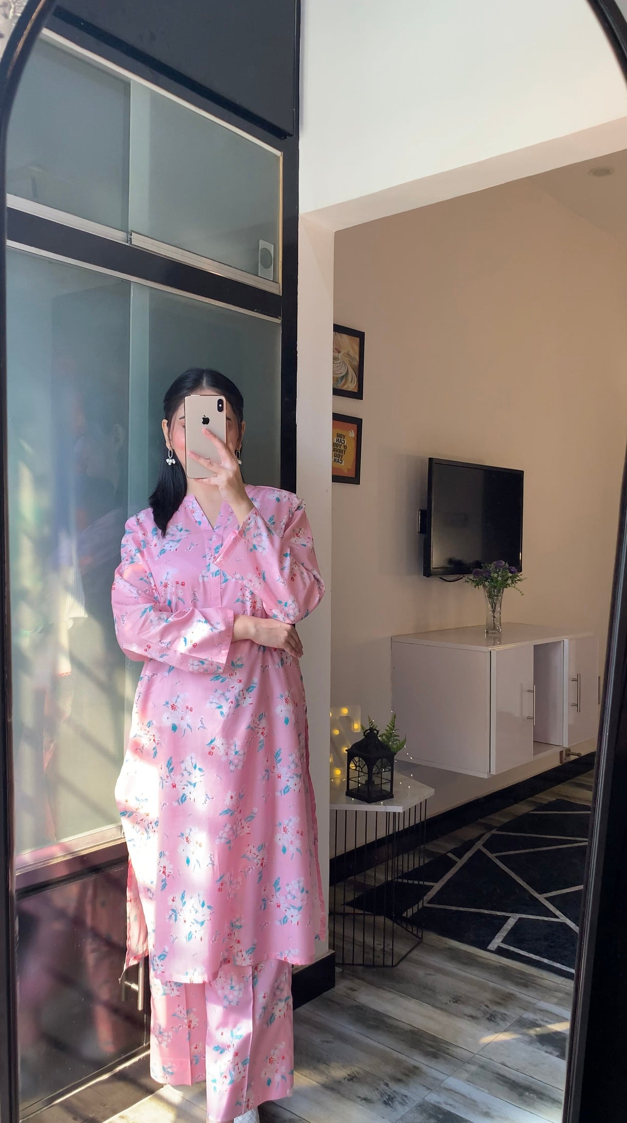 Soft Blush Co-Ord Set Pastel Pink 2-Piece Floral Suit for Women