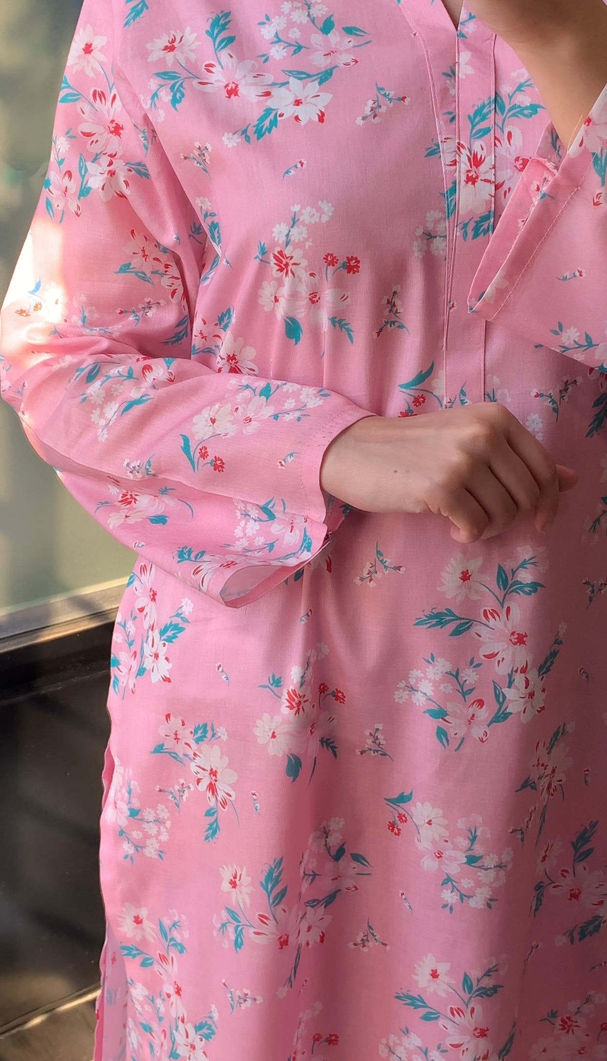 Soft Blush Co-Ord Set Pastel Pink 2-Piece Floral Suit for Women